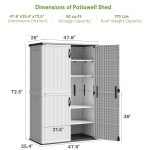 Patiowell 50 Cu Ft Plastic Cabinet, White - Image 3