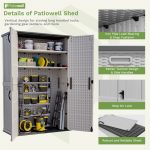 Patiowell 50 Cu Ft Plastic Cabinet, White - Image 4