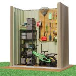 Patiowell 5x3 Metal Shed with Sloped Roof and Lockable Door (Brown) - Image 6