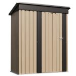 Patiowell 5x3 Metal Shed with Sloped Roof and Lockable Door (Brown)