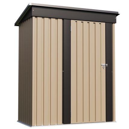 Patiowell 5x3 Metal Shed with Sloped Roof and Lockable Door (Brown)