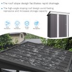 Patiowell 5x3 Metal Shed with Sloped Roof and Lockable Door (Gray) - Image 4