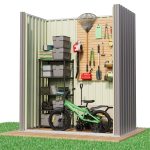 Patiowell 5x3 Metal Shed with Sloped Roof and Lockable Door (Gray) - Image 6
