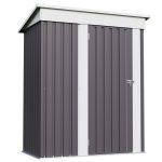 Patiowell 5x3 Metal Shed with Sloped Roof and Lockable Door (Gray)