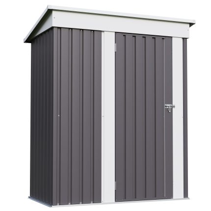 Patiowell 5x3 Metal Shed with Sloped Roof and Lockable Door (Gray)