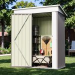 Patiowell 5x3 Metal Shed with Sloped Roof and Lockable Door (Gray) - Image 2