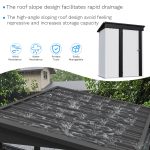 Patiowell 5x3 Metal Shed with Sloped Roof and Lockable Door (White) - Image 4