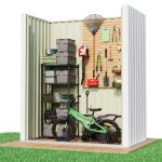 Patiowell 5x3 Metal Shed with Sloped Roof and Lockable Door (White) - Image 6