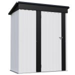 Patiowell 5x3 Metal Shed with Sloped Roof and Lockable Door (White)