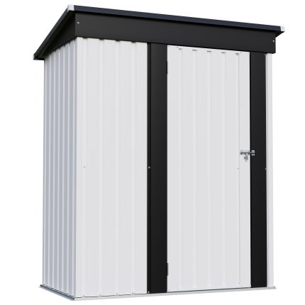 Patiowell 5x3 Metal Shed with Sloped Roof and Lockable Door (White)