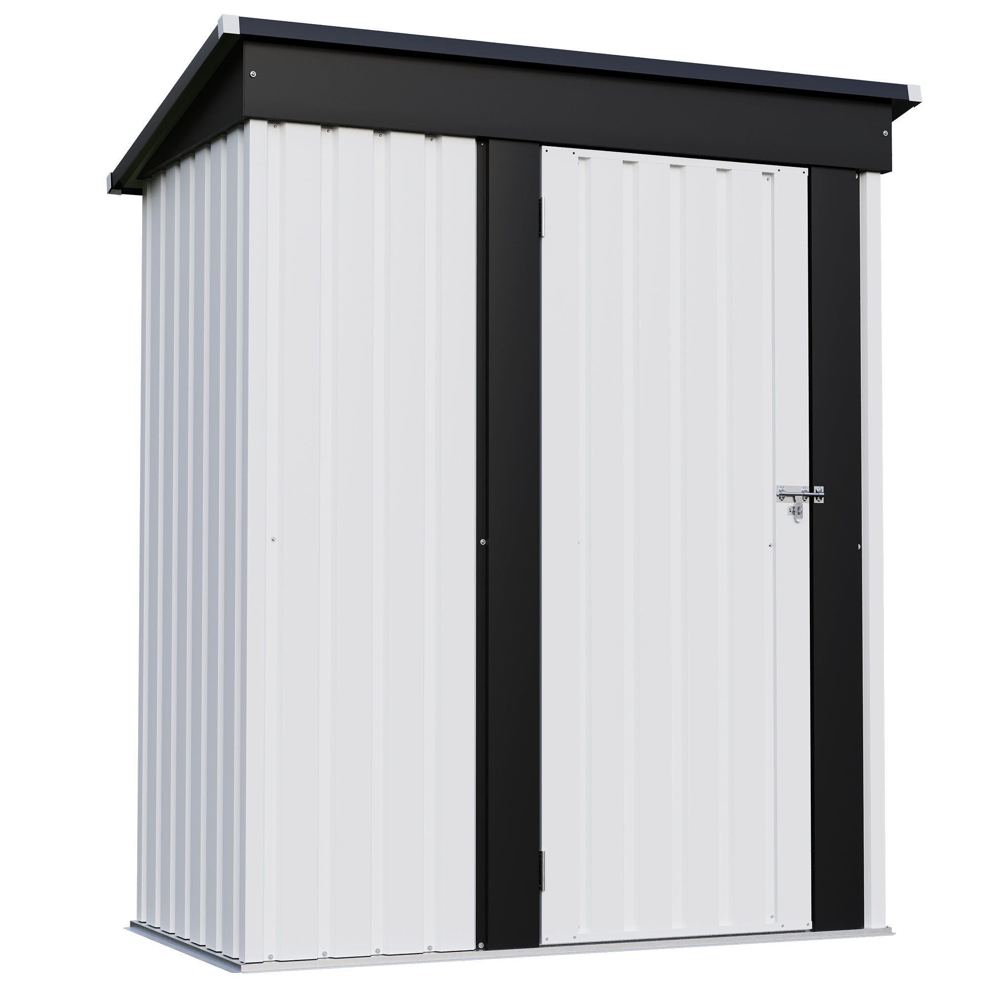 product-5x3-metal-shed-white-main-img Patiowell 5x3 Metal Shed with Sloped Roof and Lockable Door (White)