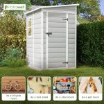Patiowell 5x4 Plastic Storage Shed, Gray - Image 6
