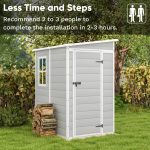 Patiowell 5x4 Plastic Storage Shed, Gray - Image 5