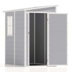 Patiowell 5x4 Plastic Storage Shed, Gray - Image 8