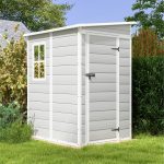 Patiowell 5x4 Plastic Storage Shed, Gray - Image 2