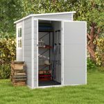 Patiowell 5x4 Plastic Storage Shed, Gray - Image 7
