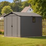 Patiowell 6x10 ft Plastic Shed with Window, Dark Gray - Image 8