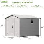 Patiowell 6x10 ft Plastic Shed with Window, Gray - Image 3