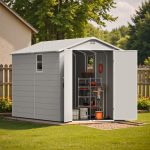Patiowell 6x10 ft Plastic Shed with Window, Gray - Image 2