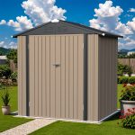 Patiowell 6x4 Metal Shed with Peak Roof (Brown) - Image 7