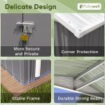 Patiowell 6x4 Metal Shed with Peak Roof (Gray) - Image 5