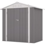 Patiowell 6x4 Metal Shed with Peak Roof (Gray)