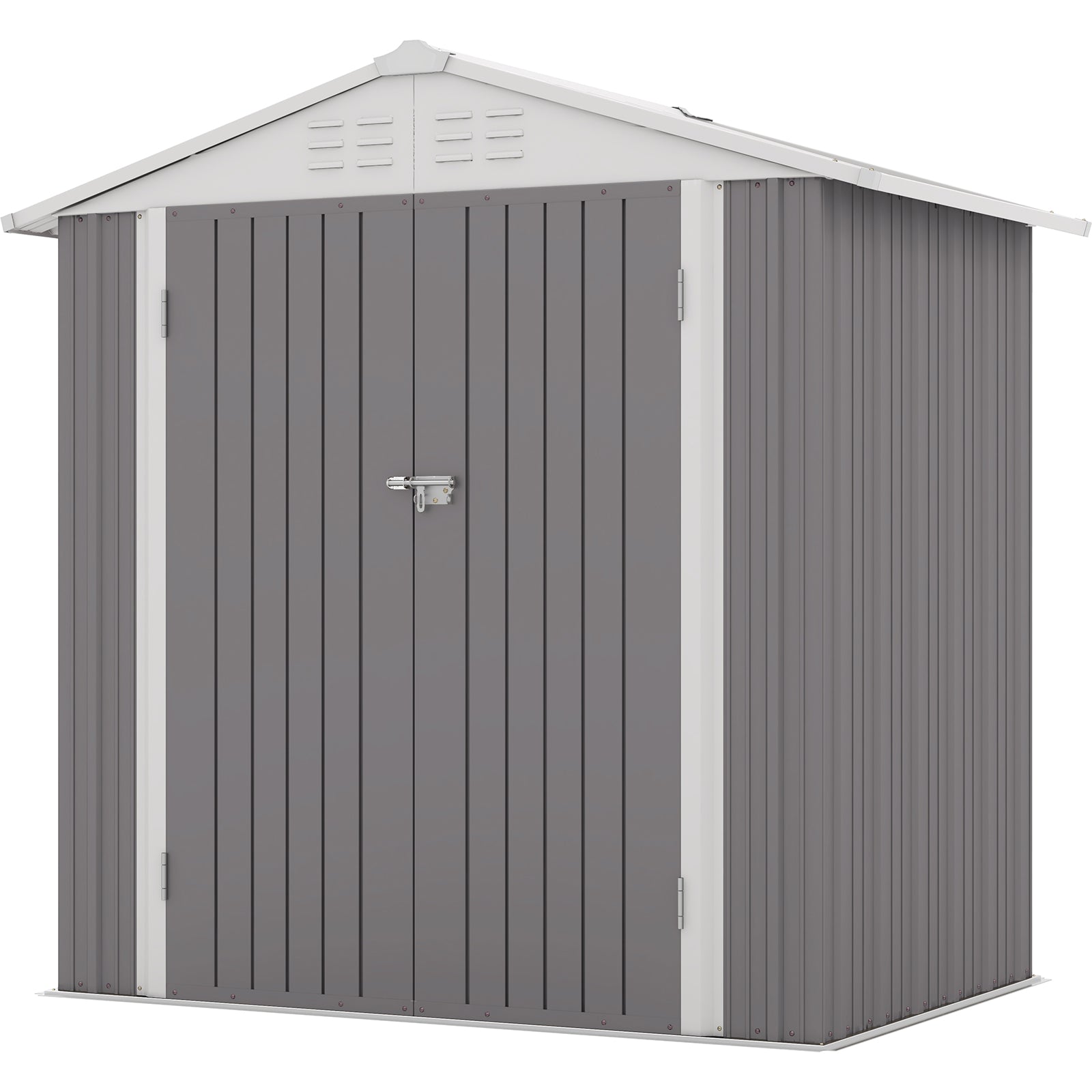 product-6x4-metal-shed-gray-main-img Patiowell 6x4 Metal Shed with Peak Roof (Gray)