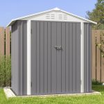 Patiowell 6x4 Metal Shed with Peak Roof (Gray) - Image 7