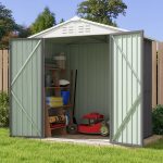 Patiowell 6x4 Metal Shed with Peak Roof (Gray) - Image 2