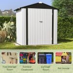 Patiowell 6x4 Metal Shed with Peak Roof (White) - Image 6