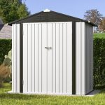 Patiowell 6x4 Metal Shed with Peak Roof (White) - Image 7