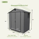 Patiowell 6x4 Plastic Shed with Window & Vent, Dark Gray - Image 3