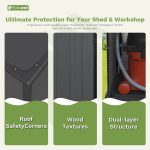 Patiowell 6x4 Plastic Shed with Window & Vent, Dark Gray - Image 5