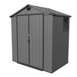 Patiowell 6x4 Plastic Shed with Window & Vent, Dark Gray