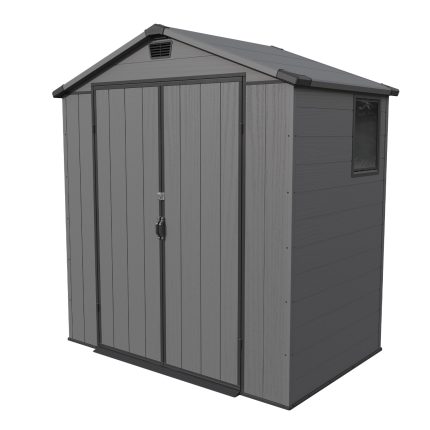 Patiowell 6x4 Plastic Shed with Window & Vent, Dark Gray
