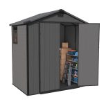 Patiowell 6x4 Plastic Shed with Window & Vent, Dark Gray - Image 9