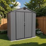 Patiowell 6x4 Plastic Shed with Window & Vent, Dark Gray - Image 8