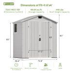 Patiowell 6x4 Plastic Shed with Window & Vent, Gray - Image 3