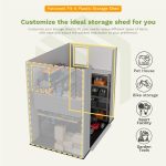 Patiowell 6x4 Plastic Shed with Window & Vent, Gray - Image 4