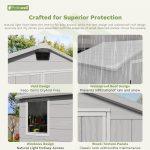 Patiowell 6x4 Plastic Shed with Window & Vent, Gray - Image 6