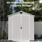 Patiowell 6x4 Plastic Shed with Window & Vent, Gray - Image 7