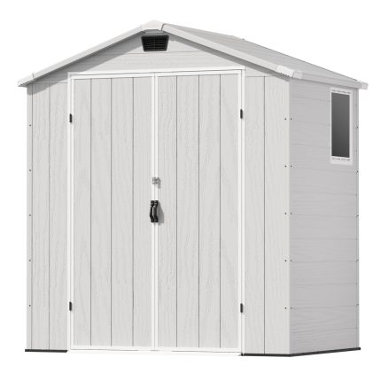 Patiowell 6x4 Plastic Shed with Window & Vent, Gray