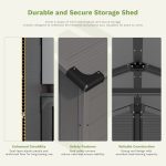 Patiowell 6x6 ft Plastic Shed with Vents and Window, Dark Gray - Image 4