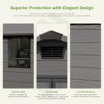 Patiowell 6x6 ft Plastic Shed with Vents and Window, Dark Gray - Image 5