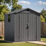 Patiowell 6x6 ft Plastic Shed with Vents and Window, Dark Gray - Image 8