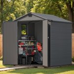 Patiowell 6x6 ft Plastic Shed with Vents and Window, Dark Gray - Image 2