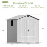 Patiowell 6x6 ft Plastic Shed with Vents and Window, Gray - Image 3