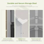 Patiowell 6x6 ft Plastic Shed with Vents and Window, Gray - Image 4