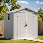 Patiowell 6x6 ft Plastic Shed with Vents and Window, Gray - Image 2