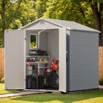Patiowell 6x6 ft Plastic Shed with Vents and Window, Gray - Image 8